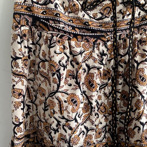 Tiered boho cottagecore upcycled bedspread elastic drawstring maxi skirt sm to L - Picture 11 of 16